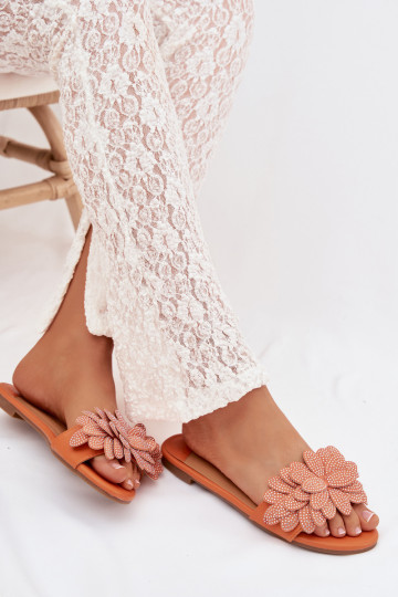 Hausschuhe FrauenZuohnung Mit Dekoration orange Farbe Grelora