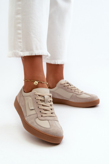 Haut aus INildleder Sneakers Stilvollllschuhe Feminin Vinceza 7933 graue Farbe 2