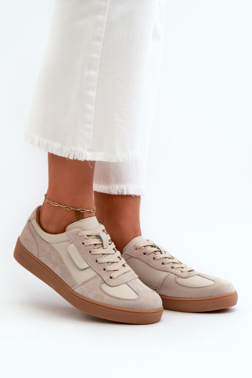 Haut aus INildleder Sneakers Stilvollllschuhe Feminin Vinceza 7933 graue Farbe