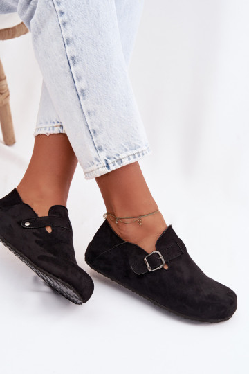 Damen Schuhe aus Kunstleder mit Schnallen in Schwarz Ismora