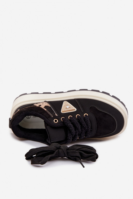 Sneakers Stilvollllschuhe Feminin mit einer Plattform schZuarze Farbe Florinda