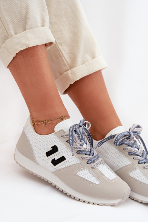 Sneakers Stilvollllschuhe Feminin Mit Dekorationen Schnürungm graue Farbe Henira