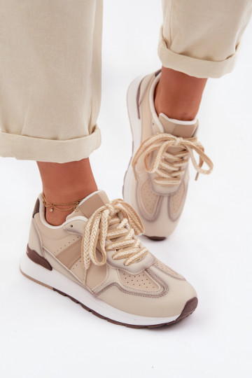 Damen Sportschuhe aus Kunstleder in Sandfarbe Kelira