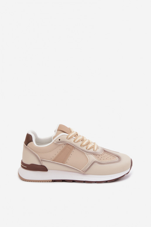Sneakers Stilvollllschuhe Feminin aus Öko-Leder Beige Kelira