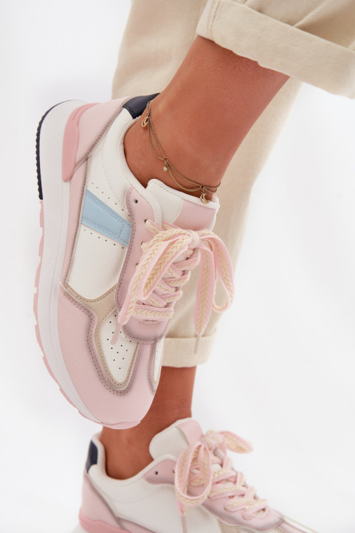 Sneakers Stilvollllschuhe Feminin aus Öko-Leder pinke Farbe Kelira