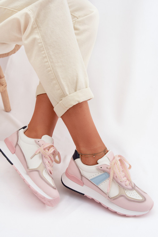 Sneakers Stilvollllschuhe Feminin aus Öko-Leder pinke Farbe Kelira