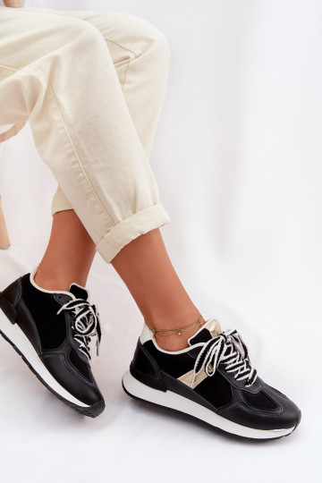 Damen Sportschuhe aus Kunstleder in Schwarz Kelira