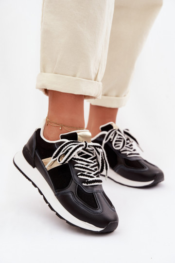 Sneakers Stilvollllschuhe Feminin aus Öko-Leder schZuarze Farbe Kelira 2