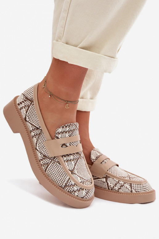 Mokassins für Damen Gemustert Beige Barisa