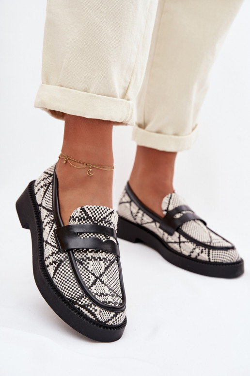 Mokassins für Damen Gemustert schZuarze Farbe Barisa