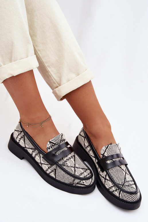 Mokassins für Damen Gemustert schZuarze Farbe Barisa