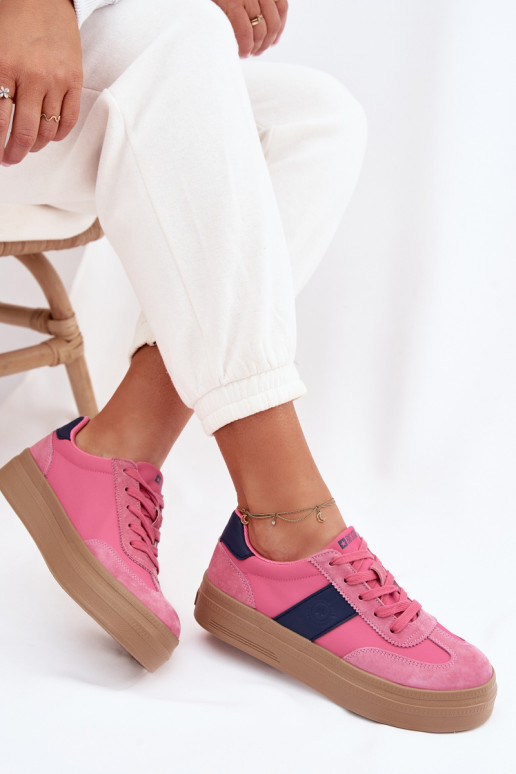 aus INildleder Sneakers Stilvollllschuhe Feminin Big Star TT274164 pinke Farbe