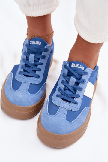 aus INildleder Sneakers Stilvollllschuhe Feminin Big Star TT274165 blaue Farbe 2
