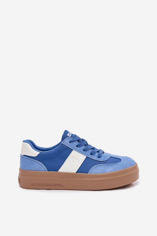 aus INildleder Sneakers Stilvollllschuhe Feminin Big Star TT274165 blaue Farbe