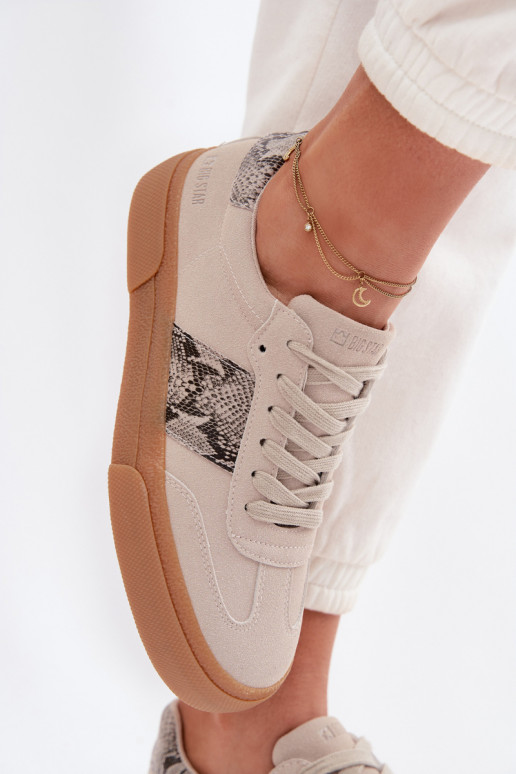 Sneakers Stilvollllschuhe Feminin Ze INstaZukami Schlangenhaut Big Star TT274299 graue Farbe