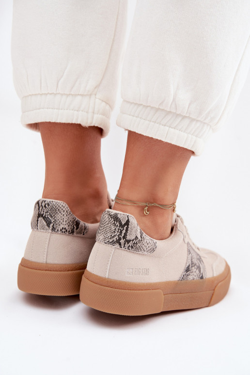 Sneakers Stilvollllschuhe Feminin Ze INstaZukami Schlangenhaut Big Star TT274299 graue Farbe