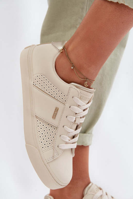 Sneakers Stilvollllschuhe Feminin mit durchbrochenen Elementen Big Star TT274292 Beige