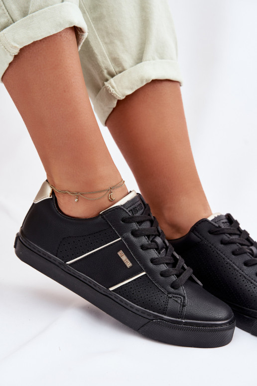 Sneakers Stilvollllschuhe Feminin mit durchbrochenen Elementen Big Star TT274290 schZuarze Farbe