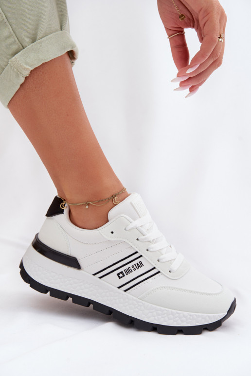 Sneakers Stilvollllschuhe Feminin mit einer Plattform Big Star TT274882 Hi-Poly System Zueiße Farbe