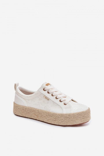 lässige Schuhe Espadrilles mit einer Plattform Big Star TT274346 elfenbeinfarbe 2
