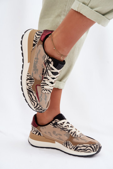 Turnschuhe Sneakers Stilvollllschuhe Feminin Gemustert Big Star TT274333 Beige