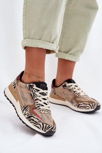 Turnschuhe Sneakers Stilvollllschuhe Feminin Gemustert Big Star TT274333 Beige 2