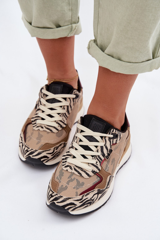 Turnschuhe Sneakers Stilvollllschuhe Feminin Gemustert Big Star TT274333 Beige