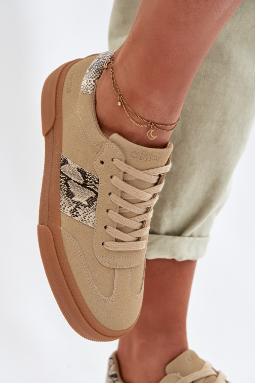 Sneakers Stilvollllschuhe Feminin Ze INstaZukami Schlangenhaut Big Star TT274298 Beige