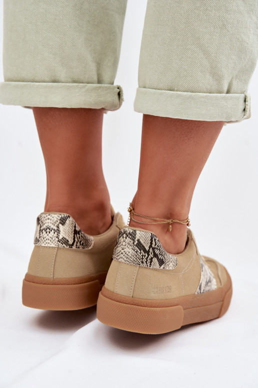 Sneakers Stilvollllschuhe Feminin Ze INstaZukami Schlangenhaut Big Star TT274298 Beige