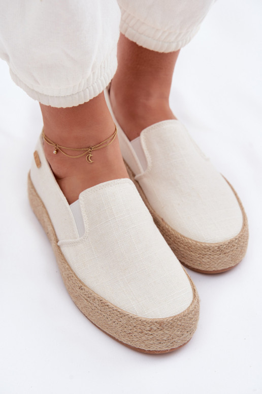 Espadrilles mit einer Plattform Big Star TT274090 elfenbeinfarbe