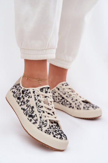 lässige Schuhe Turnschuhe Feminin Big Star TT274842 elfenbeinfarbe