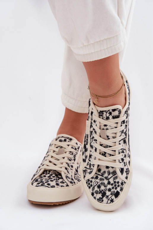 lässige Schuhe Turnschuhe Feminin Big Star TT274842 elfenbeinfarbe