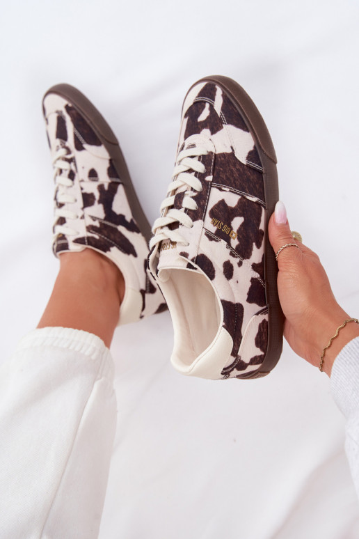 Sneakers Stilvollllschuhe Feminin IN Łaty Big Star TT274369 INeiß-braune Farbe