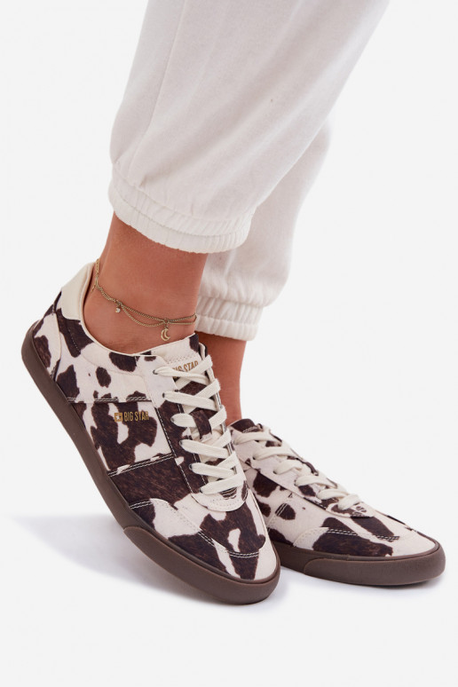 Sneakers Stilvollllschuhe Feminin IN Łaty Big Star TT274369 INeiß-braune Farbe