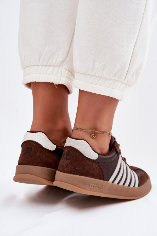 Sneakers Stilvollllschuhe FemininErmöglichtturalnej Skóry I aus INildlederu Big Star TT274715 CzekoladoZue