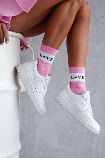 Socken BaZuełniane Feminin LOVE pinke Farbe