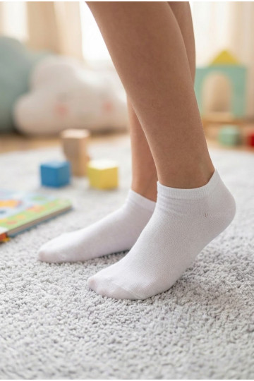 Kindersocken halb hoch glatt weiß
