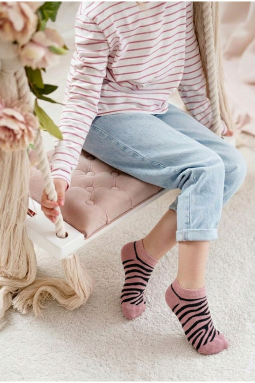 Socken Kindisch Jugend Zebra pinke Farbe