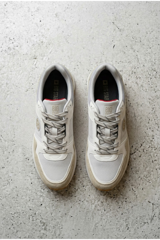 Sneakers Stilvollllschuhe für Männer mit einer Plattform Big Star TT174032 INeiß-blaue Farbe