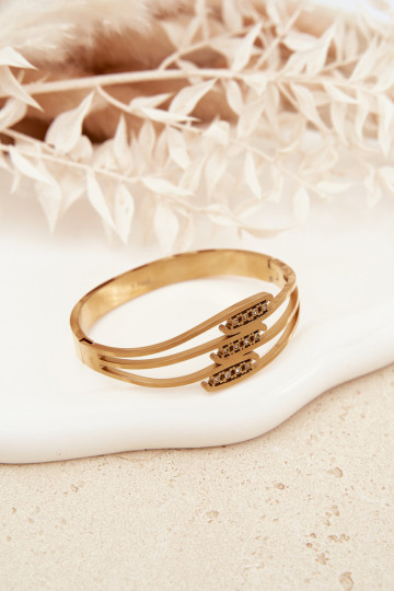 Feminin Ein Armband aus Edelstahl goldene Farbe 2