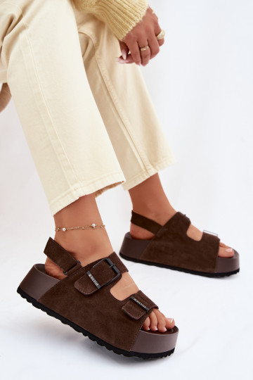 INildledersandalen mit einer Plattform Big Star TT274236 CzekoladoZue