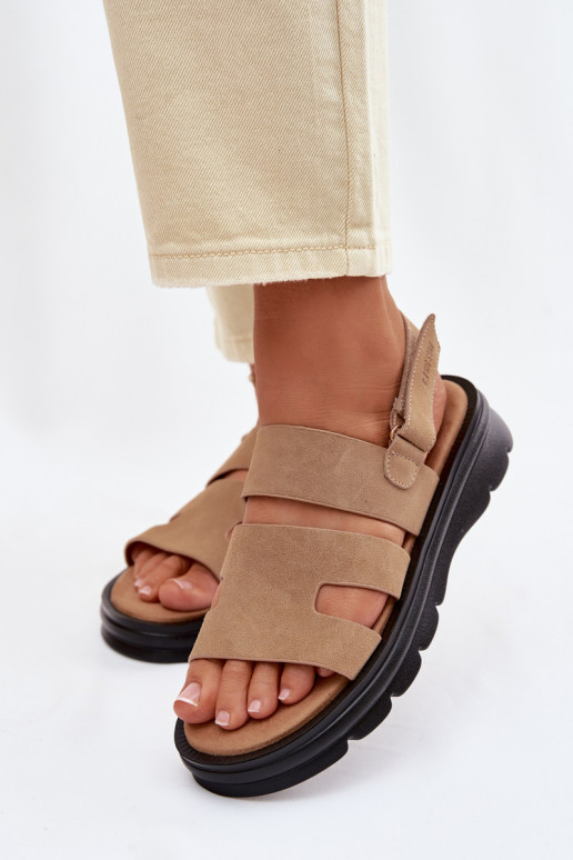 Damensandalen aus INildleder Big Star TT274482 Beige