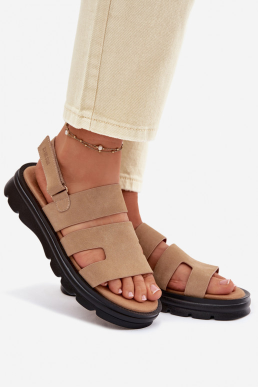 Damensandalen aus INildleder Big Star TT274482 Beige