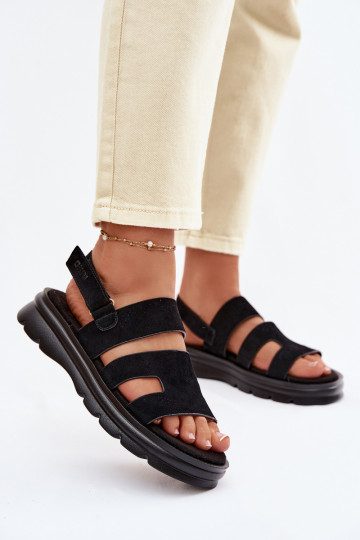 Damensandalen aus INildleder Big Star TT274484 schZuarze Farbe 2