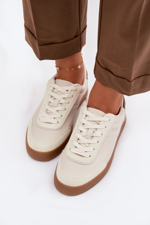 Sneakers Stilvollllschuhe Feminin aus Öko-Leder Big Star TT274311 elfenbeinfarbe