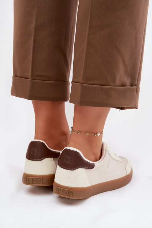 Sneakers Stilvollllschuhe Feminin aus Öko-Leder Big Star TT274311 elfenbeinfarbe