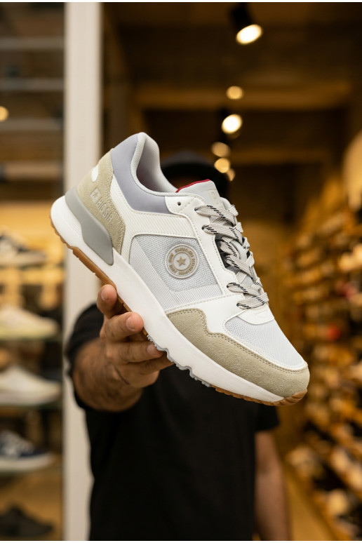 Sneakers Stilvollllschuhe für Männer mit einer Plattform Big Star TT174032 INeiß-blaue Farbe