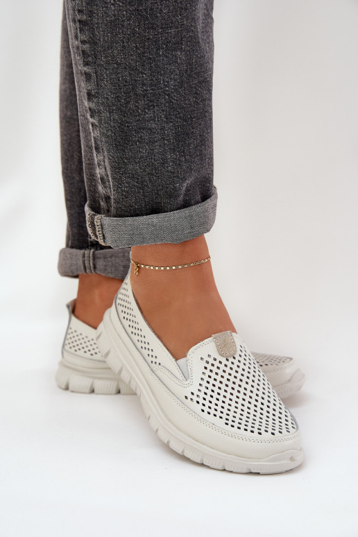  Haut mit durchbrochenen Elementen Plateau-Mokassins für Damen Zueiße Farbe Tanelora