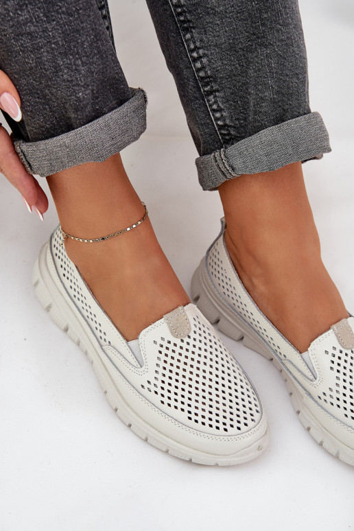  Haut mit durchbrochenen Elementen Plateau-Mokassins für Damen Zueiße Farbe Tanelora