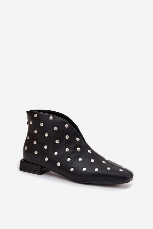 Damenstiefel Ermöglicht Subtilm Obcasie Ze Silberfarbem Zdobieniem schZuarze Farbe Rosalind